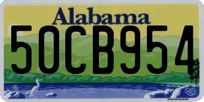 AL license plate 50CB954