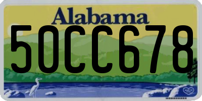 AL license plate 50CC678