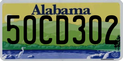 AL license plate 50CD302