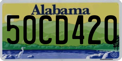 AL license plate 50CD420