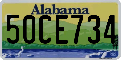 AL license plate 50CE734