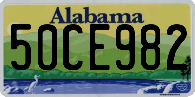 AL license plate 50CE982