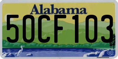 AL license plate 50CF103