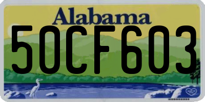 AL license plate 50CF603