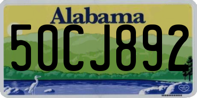 AL license plate 50CJ892