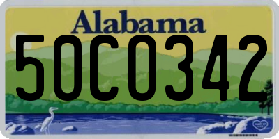 AL license plate 50CO342