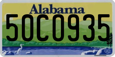 AL license plate 50CO935