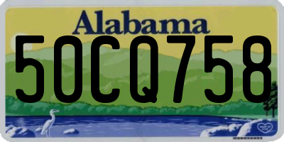 AL license plate 50CQ758