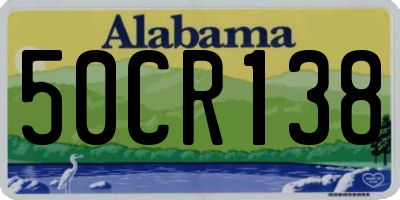 AL license plate 50CR138