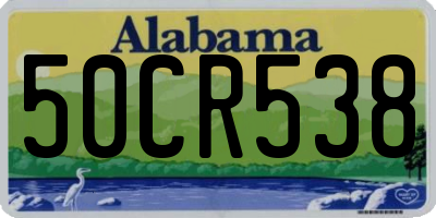 AL license plate 50CR538