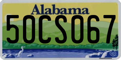 AL license plate 50CS067