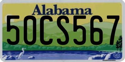 AL license plate 50CS567