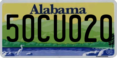 AL license plate 50CU020