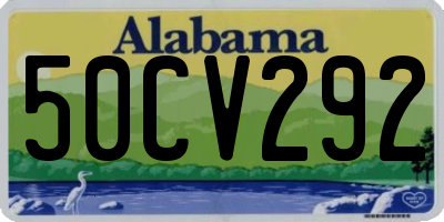 AL license plate 50CV292