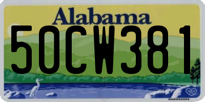 AL license plate 50CW381