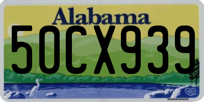 AL license plate 50CX939