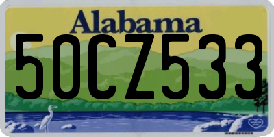 AL license plate 50CZ533