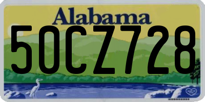 AL license plate 50CZ728