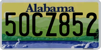 AL license plate 50CZ852