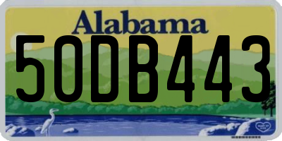 AL license plate 50DB443