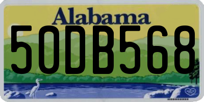 AL license plate 50DB568
