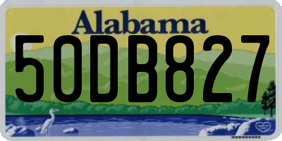 AL license plate 50DB827