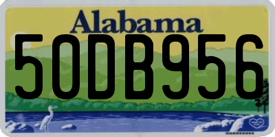 AL license plate 50DB956