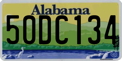 AL license plate 50DC134