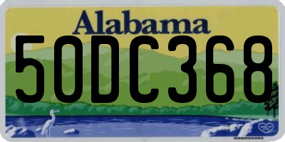 AL license plate 50DC368