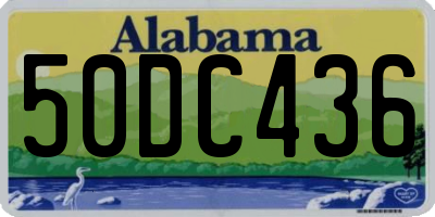 AL license plate 50DC436