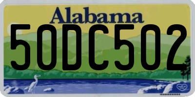 AL license plate 50DC502