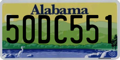 AL license plate 50DC551