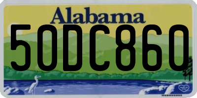 AL license plate 50DC860