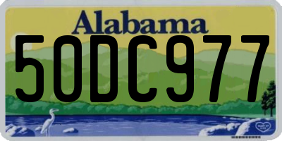 AL license plate 50DC977