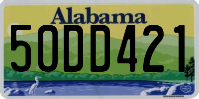 AL license plate 50DD421