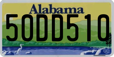 AL license plate 50DD510
