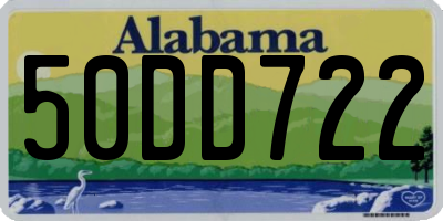 AL license plate 50DD722