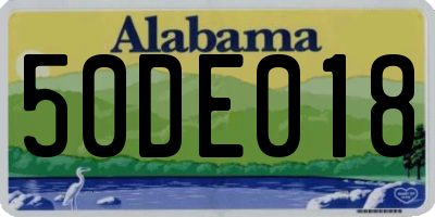AL license plate 50DE018