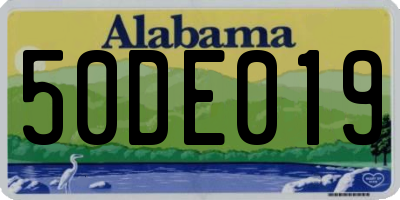 AL license plate 50DE019