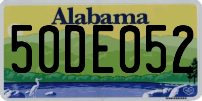 AL license plate 50DE052