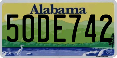 AL license plate 50DE742