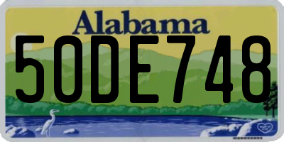 AL license plate 50DE748