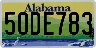 AL license plate 50DE783