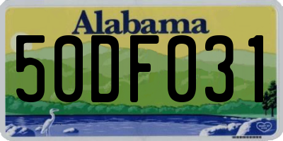 AL license plate 50DF031