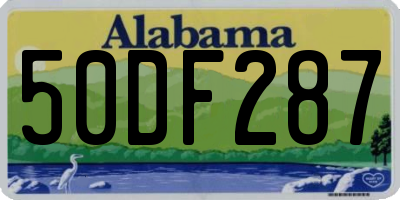 AL license plate 50DF287