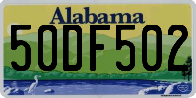 AL license plate 50DF502