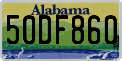 AL license plate 50DF860