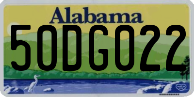 AL license plate 50DG022