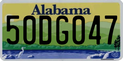 AL license plate 50DG047