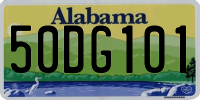 AL license plate 50DG101